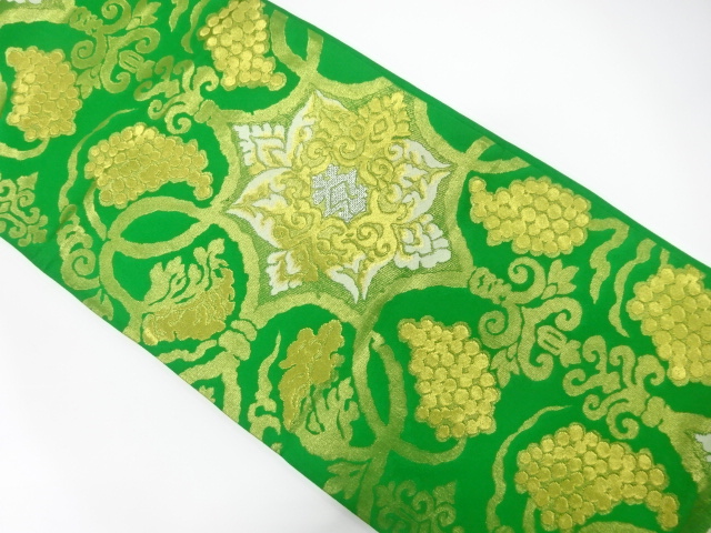 JAPANESE FUKURO OBI / WOVEN GRAPE ARABESQUE